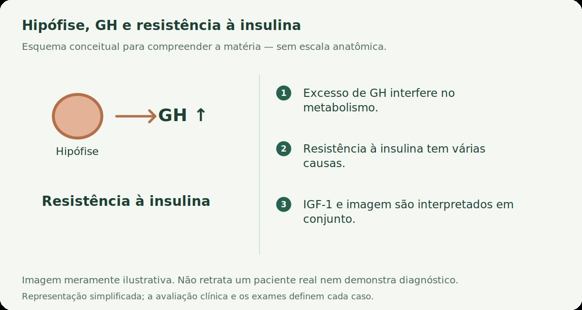 Esquema conceitual: Acromegalia felina: por que alguns gatos diabéticos precisam de investigação hormonal adicional?