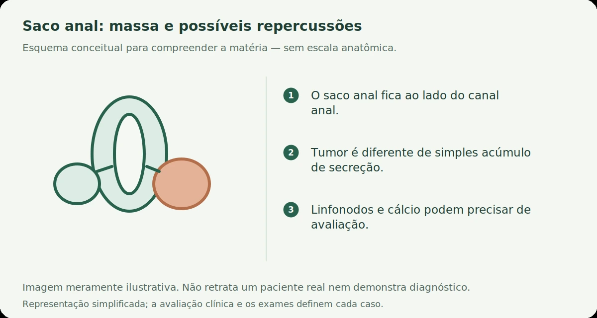 Esquema conceitual: Adenocarcinoma de saco anal: um tumor pequeno pode causar sede e dificuldade para evacuar?