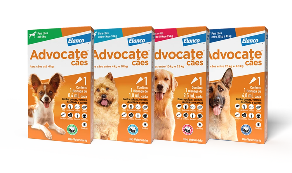 Embalagem de Advocate Cães