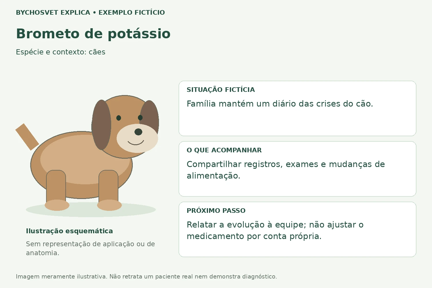 Exemplo fictício de acompanhamento com Brometo de potássio