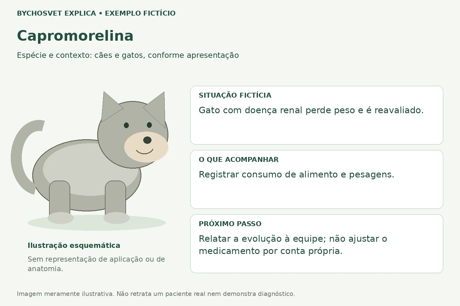 Exemplo fictício de acompanhamento com Capromorelina