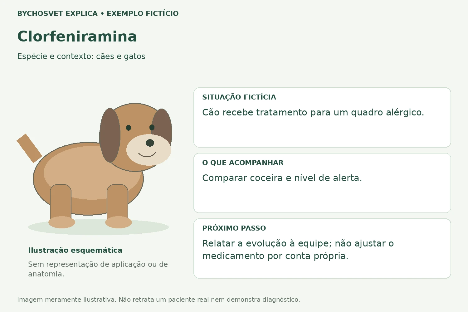 Exemplo fictício de acompanhamento com Clorfeniramina