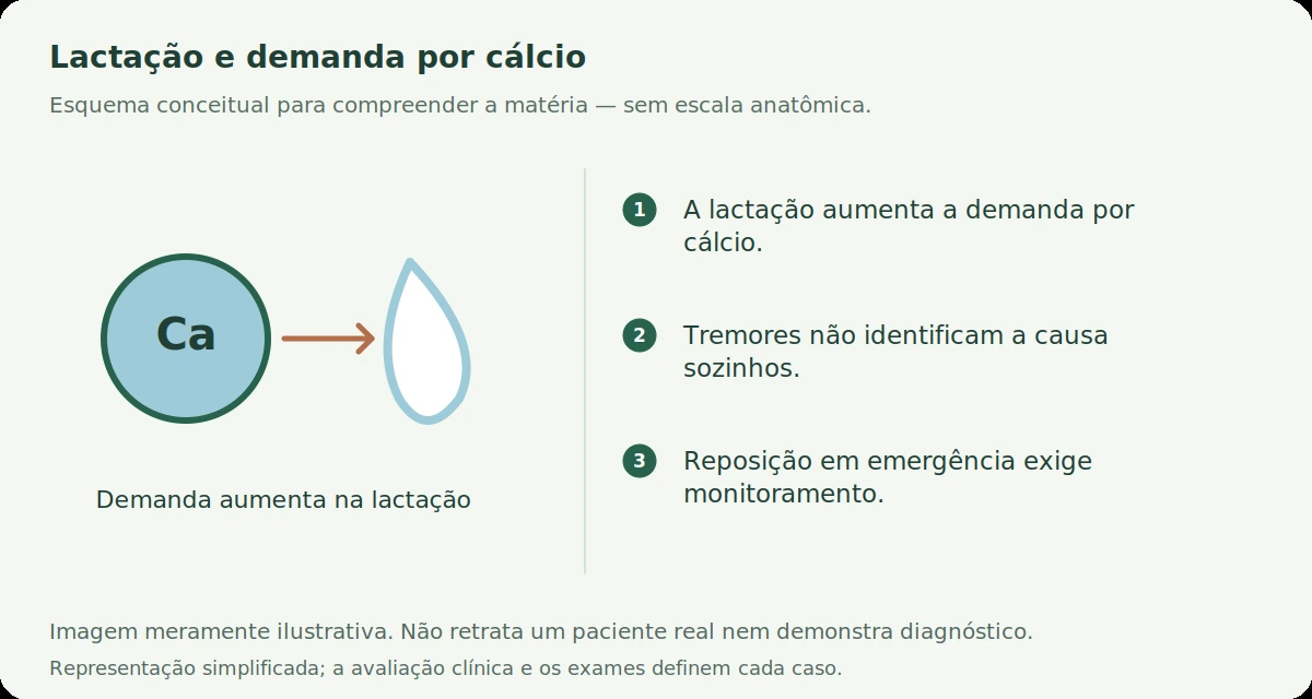 Esquema conceitual: Eclâmpsia na cadela que amamenta: tremores podem indicar uma emergência por cálcio baixo?