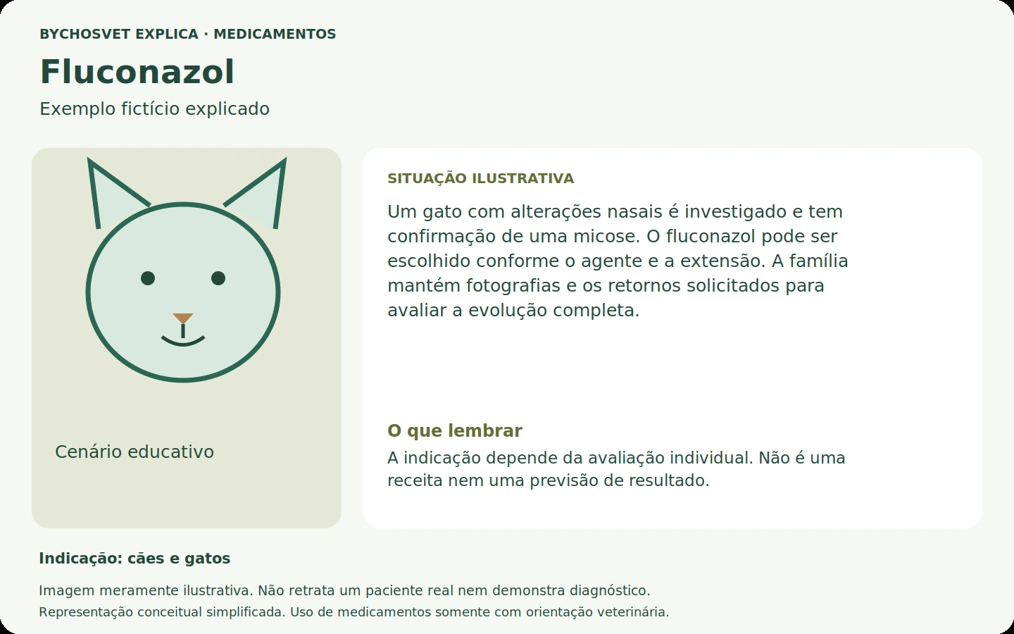 Exemplo fictício em português relacionado ao uso de fluconazol.
