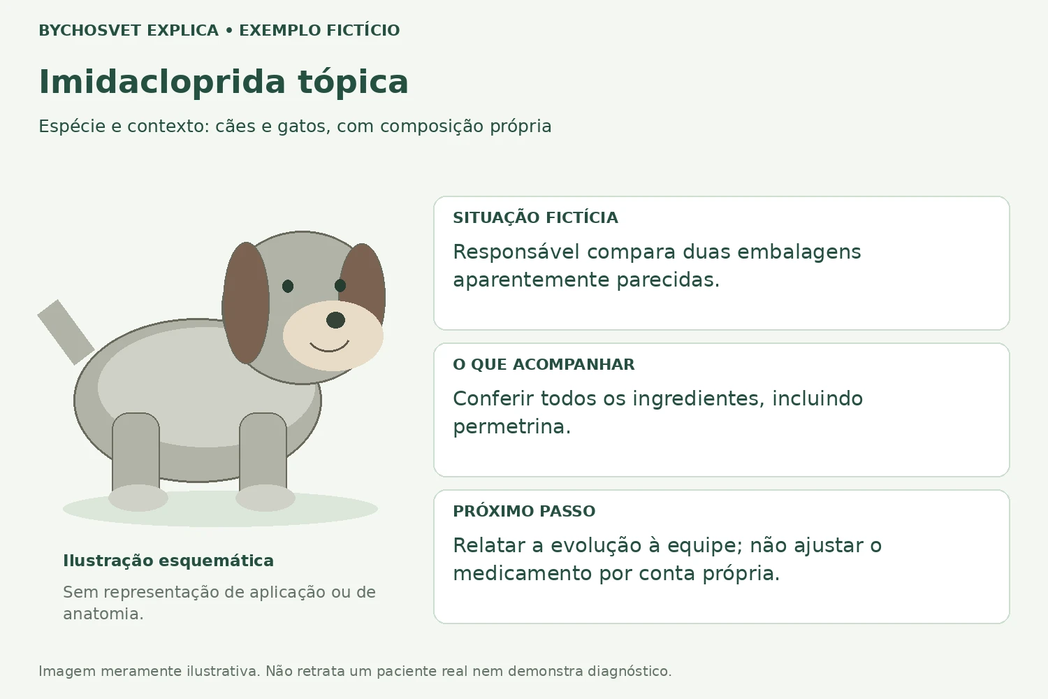 Exemplo fictício de acompanhamento com Imidacloprida tópica
