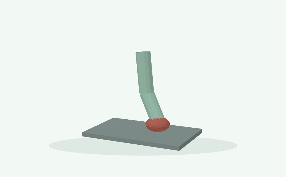 Modelo 3D esquemático: Pata e posicionamento dos membros