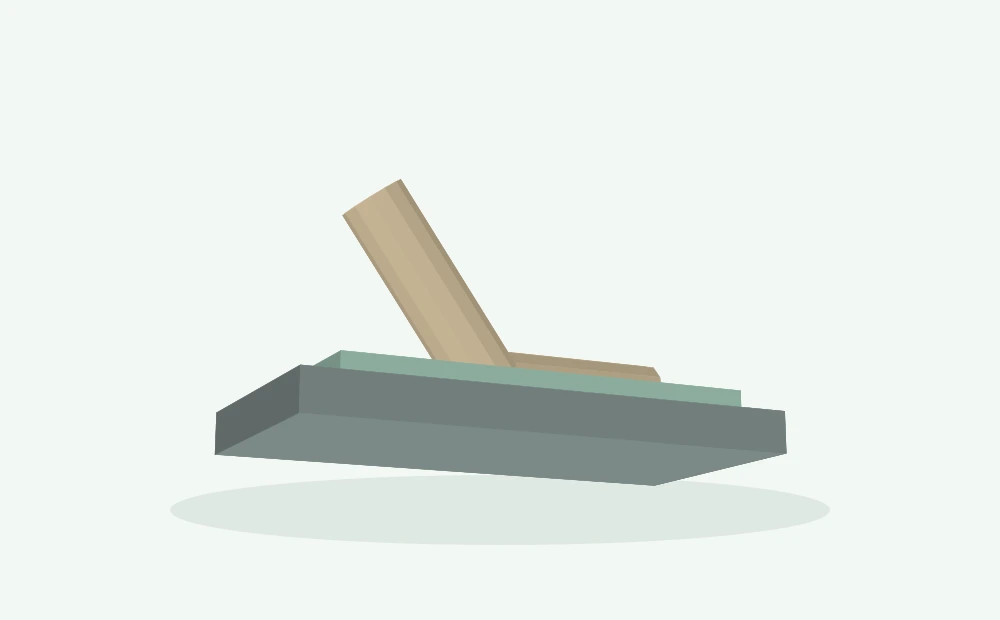 Modelo 3D esquemático: Ponto de apoio, superfície e pele