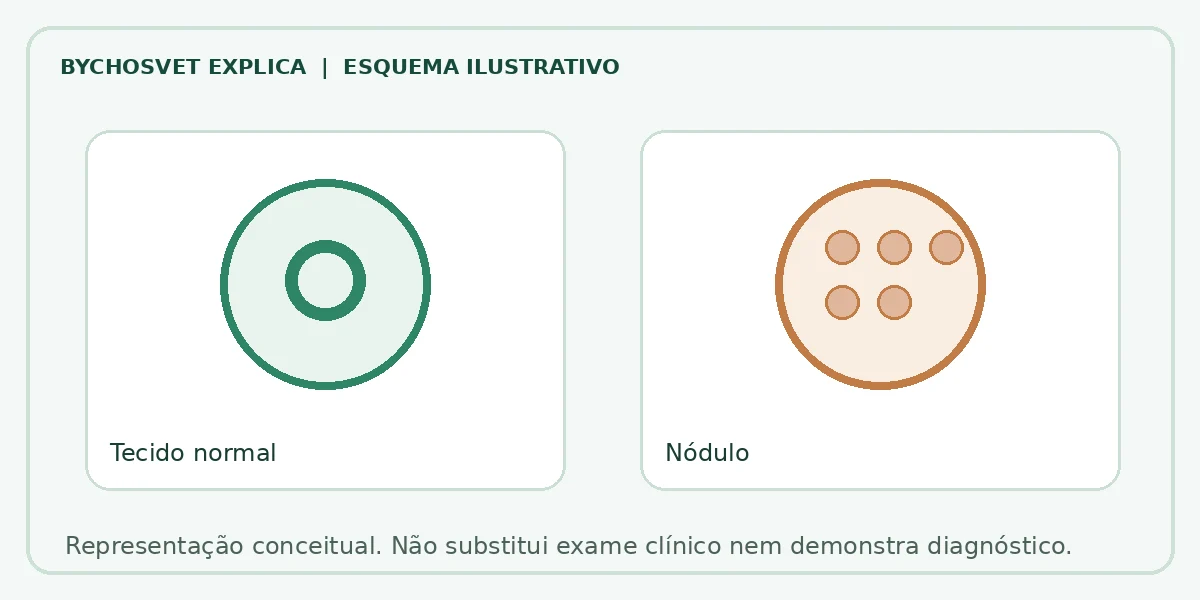 Esquema ilustrativo: Tecido normal em comparação com Nódulo