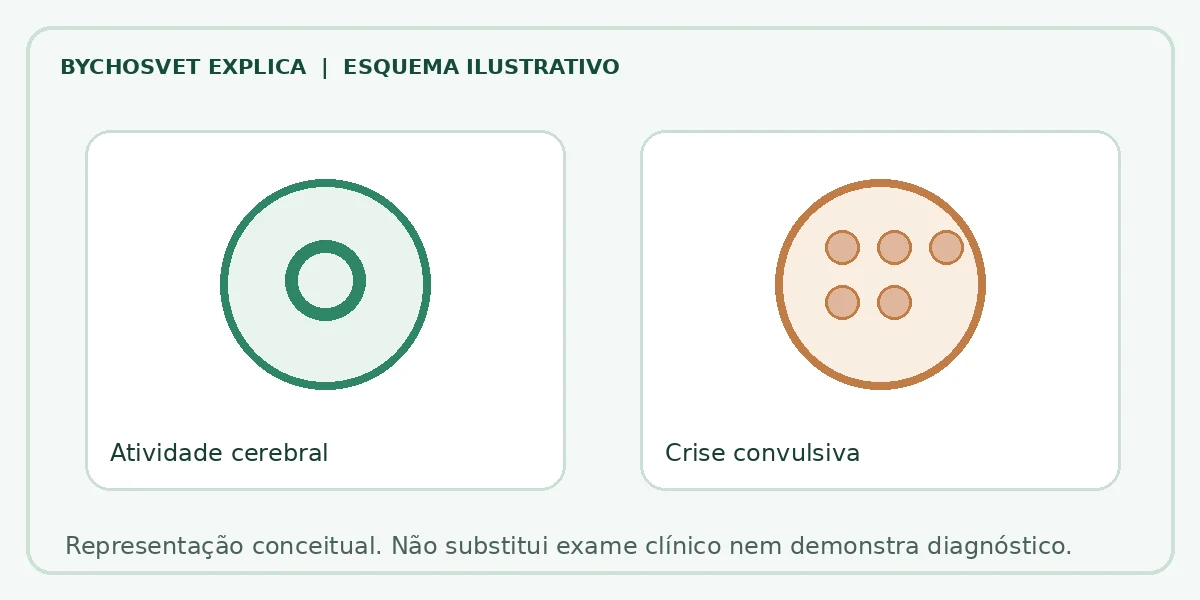 Esquema ilustrativo: Atividade cerebral em comparação com Crise convulsiva