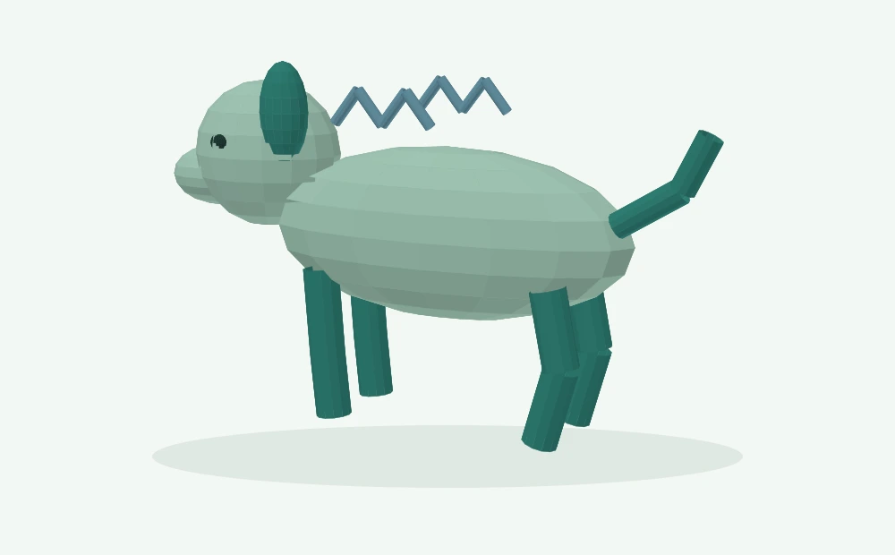 Modelo 3D esquemático: Músculos, postura e tremores