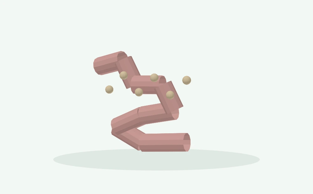 Modelo 3D esquemático: Motilidade intestinal e recuperação após cirurgia