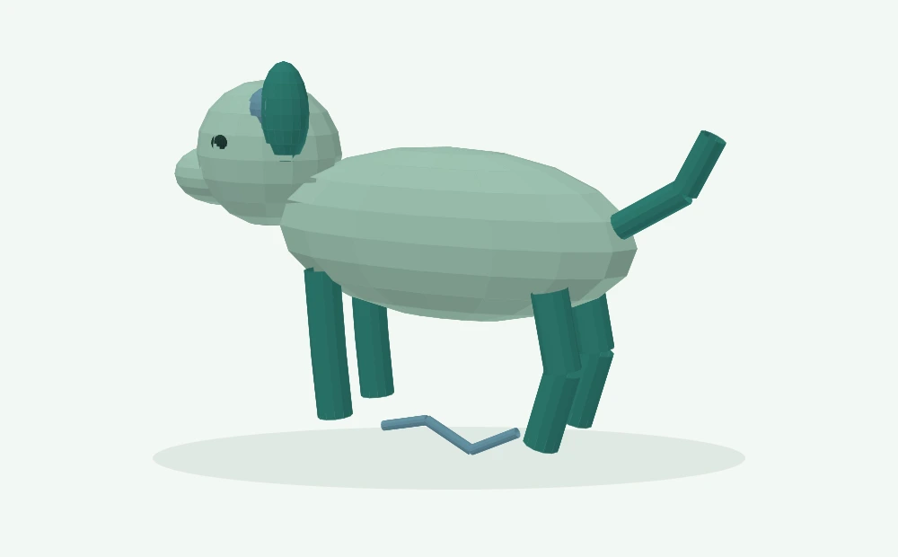 Modelo 3D esquemático: Coordenação e sistema nervoso
