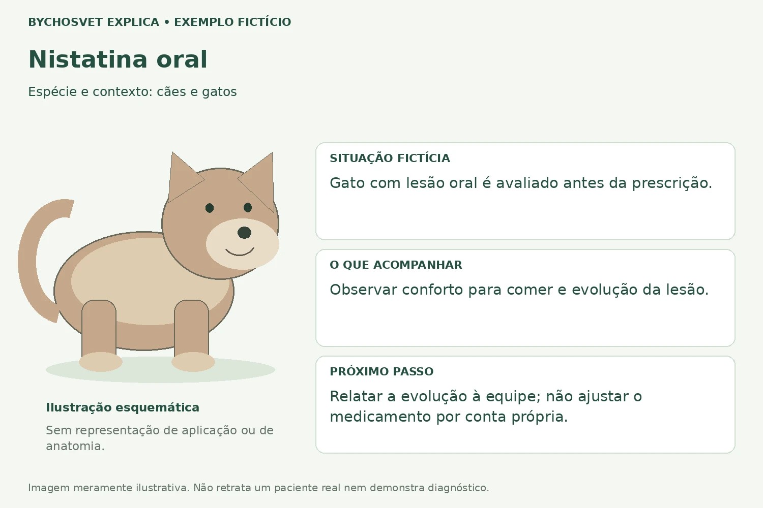 Exemplo fictício de acompanhamento com Nistatina oral