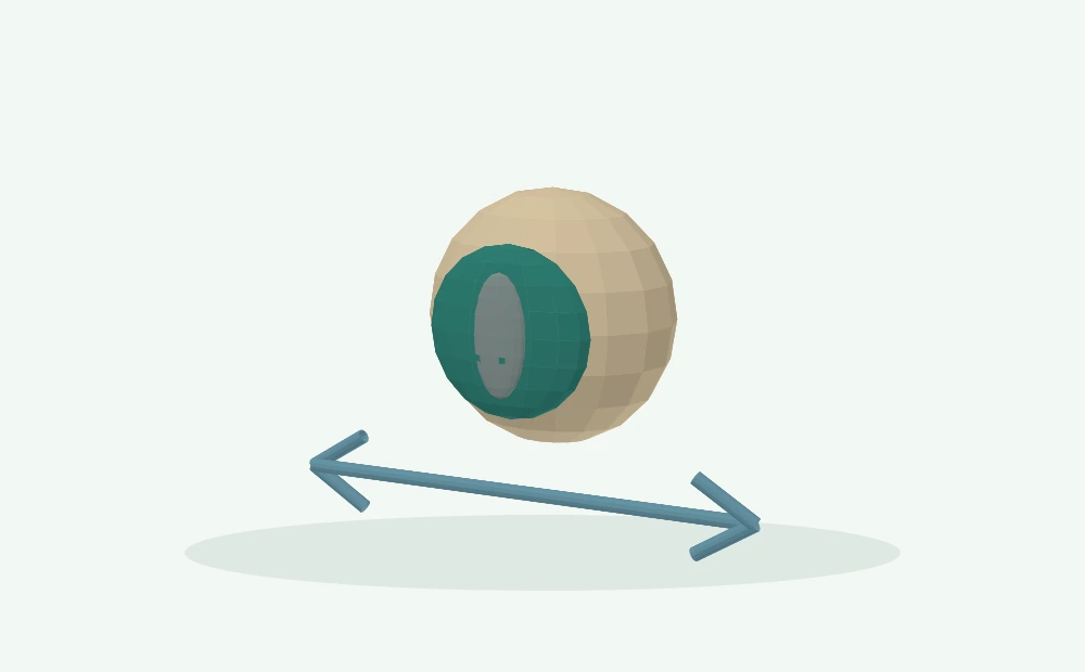 Modelo 3D esquemático: Olhos e sistema do equilíbrio
